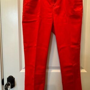 Chico’s Vibrant Red Women's so slimming girlfriend ankle jeans with frayed hem